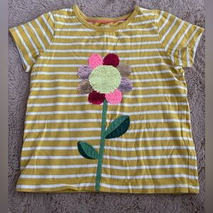 Mini Boden sequin flip flower shirt, girls 4/5